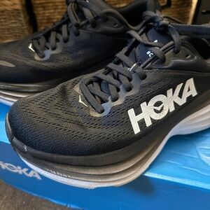Hoka Womens Black Athletic Shoes Bondi 8